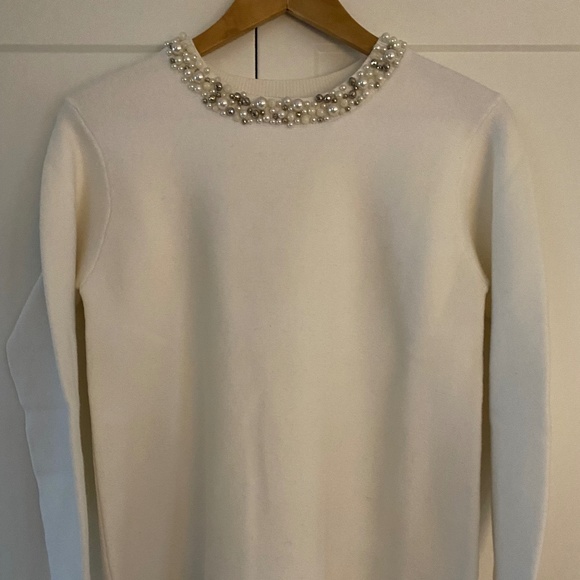 Ladies Angeleye Pearl Beaded Neckline Sweater - As New - Picture 1 of 7